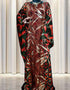 Muslim Abaya Dress in African Design with Loose Darts Pattern Printing